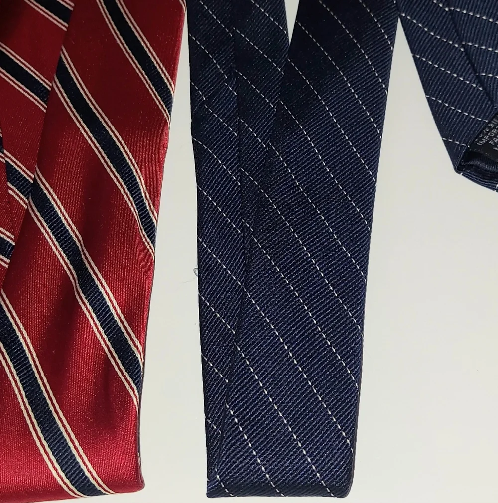Tommy Hilfiger Red White & Blue Striped Silk Tie Classic Office Formal 4th July